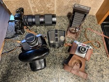 Konica FT-1 Motor, Pentax SP1000, Kodak Six-20, Anny 44 Vintage Camera Lot