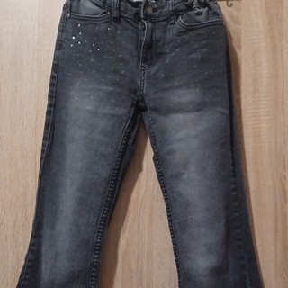 YFK Mädchen Jeans 152 grau schlaghose vertallbarer Bund dunkle grau