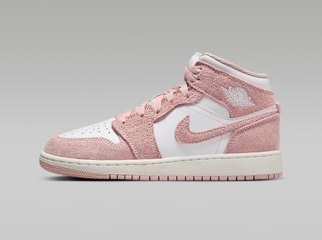 Nike Air Jordan 1 Mid SE White Sail Legend Pink - Size 7Y