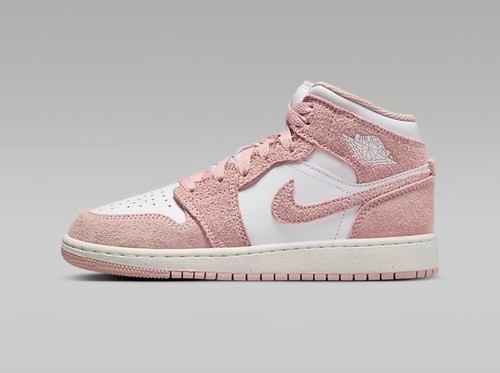 Nike Air Jordan 1 Mid SE Blanco Sail Legend Rosa - Talla 7Y (8.5 Mujer) - Imagen 5 de 5