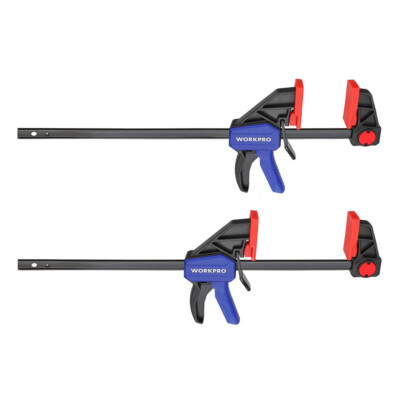 WORKPRO 12'' Light Duty Bar Clamps 2PC Quick-Release Wood Clamps/Spreader F Clamp