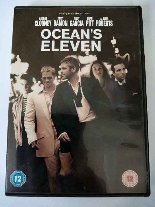 DVD Ocean's Eleven. Movie. George Clooney. Matt Damon. Andy Garcia. Brad Pitt