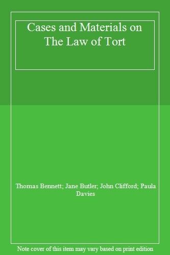 Cases and Materials on The Law of Tort By Thomas Bennett; Jane Butler; John Cli - Picture 1 of 1