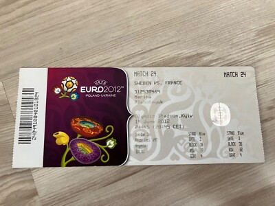 Used Ticket UEFA EURO EM 2012 Sweden Schweden - France Frankreich #24