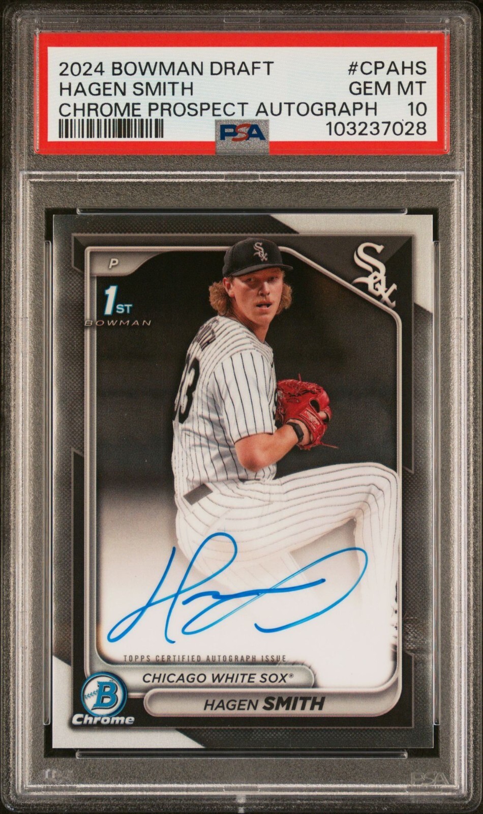 2024 BOWMAN DRAFT CHROME PROSPECT AUTOGRAPHS CPAHS HAGEN SMITH PSA 10