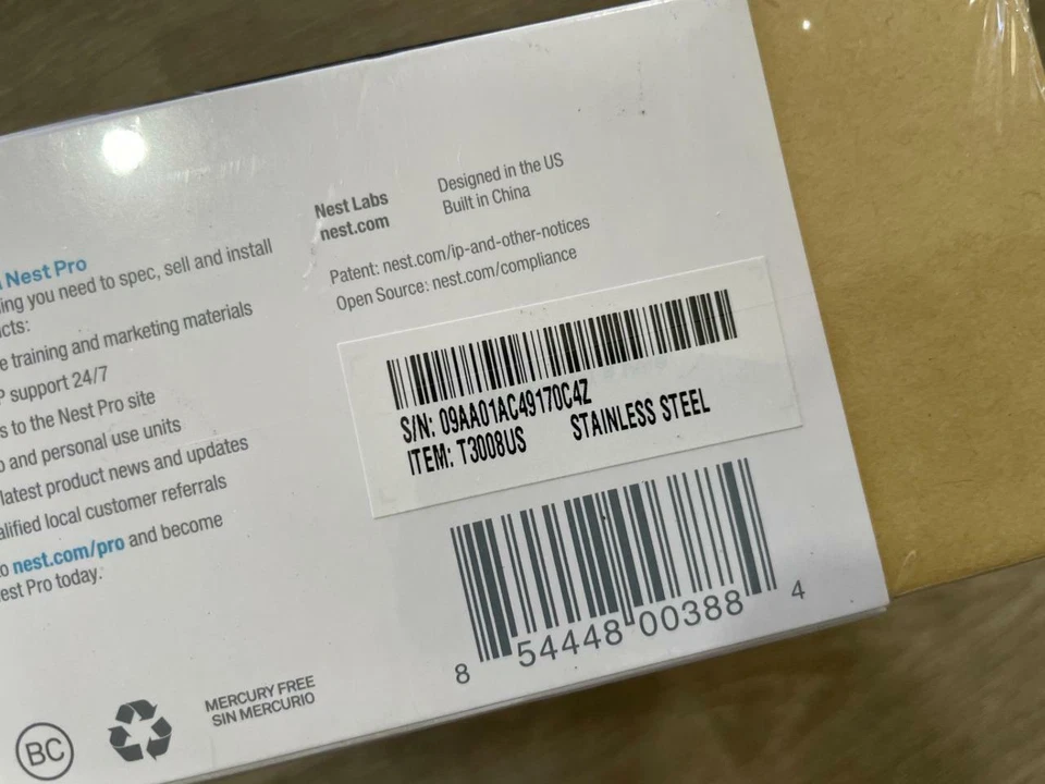 Nest 3rd Generation Learning Stainless Steel Programmable Thermostat Pro - Image 2 of 2