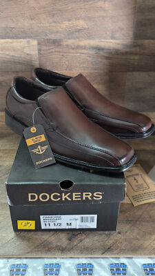 Dockers 90-7227 Mens Loafers Size 9.5 M Dress Shoes Brown Leather Slip On Mens DOCKERS Woven Leather Comfort Slip On Loafers Dress  main image 3