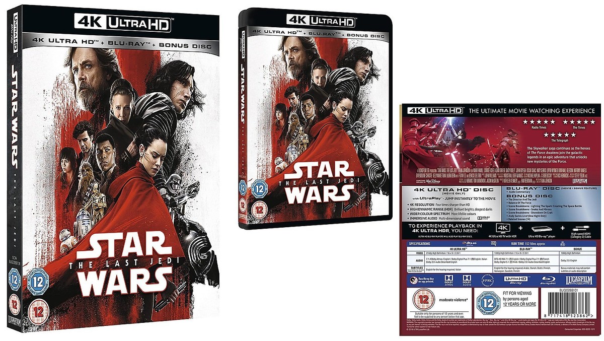STAR WARS 8 (2017) - VIII THE LAST JEDI - 4K UHD Ultra + 2D BLU