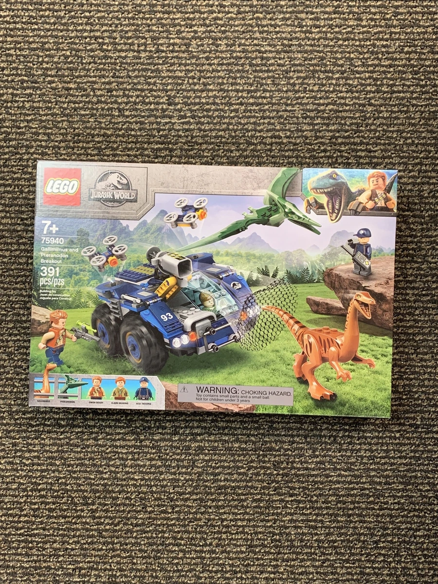 LEGO Jurassic World 75940 Building Set with Gallimimus and Pteranodon  Figures