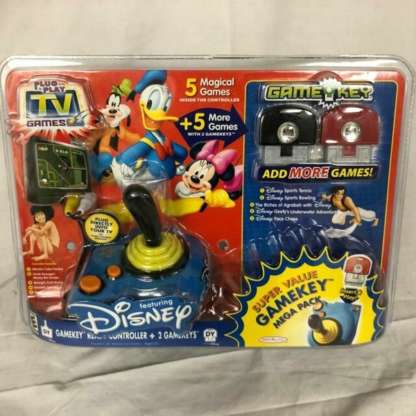 Disney TV Video Game Plug It in & Play Jakks 5 Games 2 Keys Mega Pack