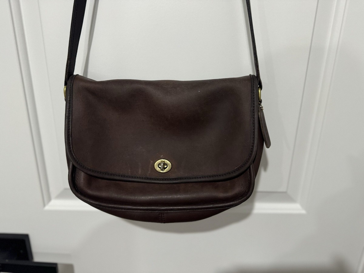 Vintage 1980 COACH Mahogany Brown Leather City Shoulder Bag