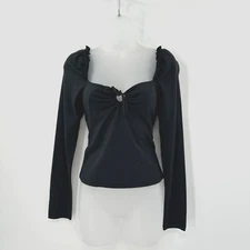 Melrose and Market Shirt Womens Small Black Whimsigoth Y2K Fairy Grunge