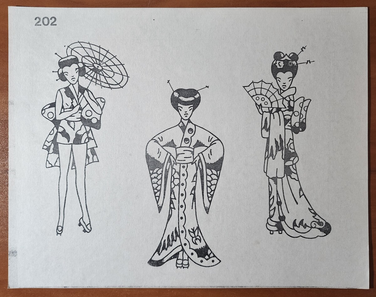 ORIGINAL Vintage Early Spaulding & Rogers Shop Used Tattoo Flash