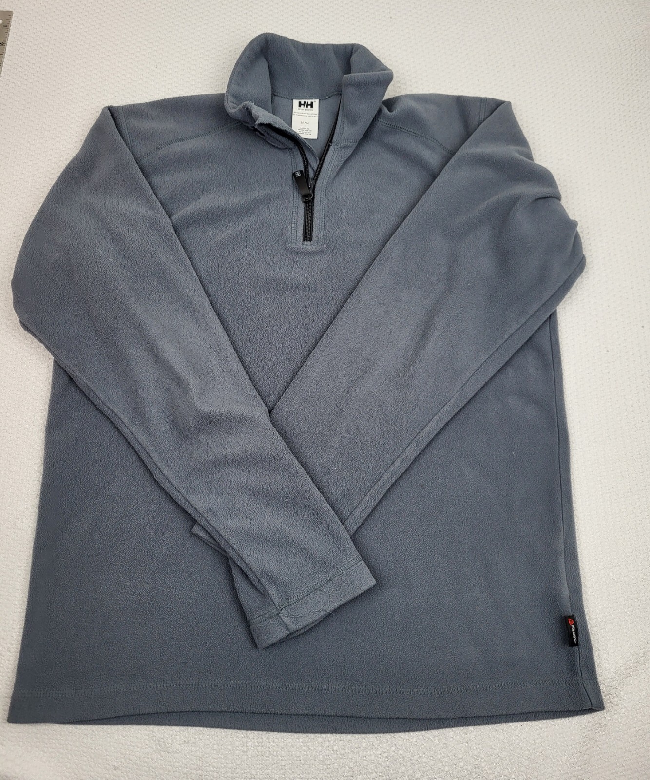 Helly Hansen Quarter Zip Mens Medium Gray Fleece Jacket Ski Outdoor Performance