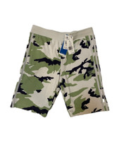 adidas Originals Shorts Big Boys Large French Terry 9 Inch Green Camouflage