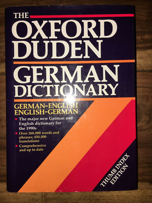 The Oxford Duden German Dictonary   Thumb Index Edition  Clarendon Press Oxford