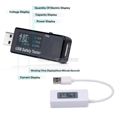 USB Tester Voltmeter Ammeter Voltage Current Power Capacity LCD Display Detector