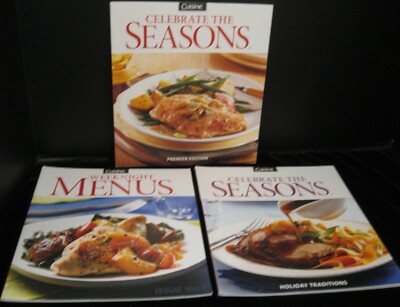 LOT OF 3 CUISINE CELEBRATE THE SEASONS PREMIER EDIT,  HOLIDAY &  WEEKNIGHT MENUS