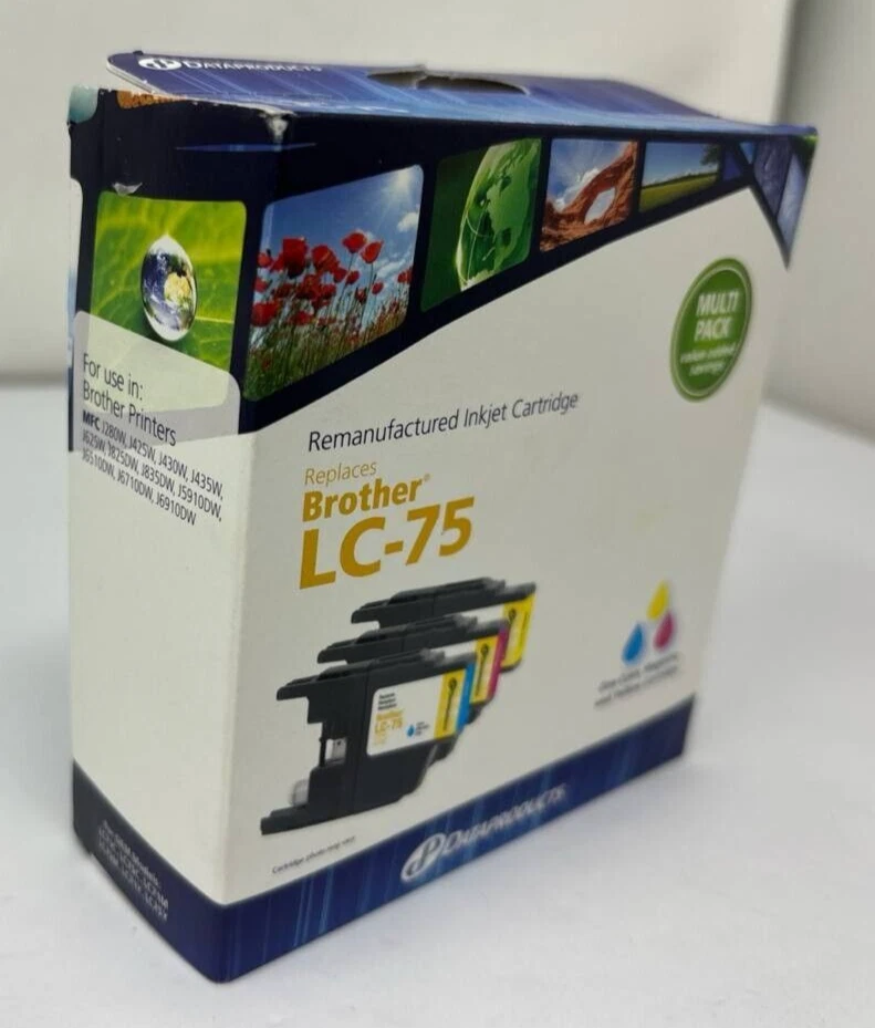 Dataproducts Printer Ink Cartridges Cyan Magenta Yellow Set For Brother LC-75 - Image 4 of 4