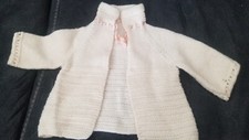 Vintage 1950's Handmade Off White Colored Knitted Baby outfit 3-6 months