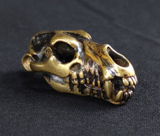 Wolf Skull Necklace, Viking Pagan Wolf Amulet, Dire Gray Wolf Protection Jewelry