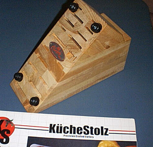 KUCHESTOLZ Stainless Steel 6-pc Knife Set and FERNANDA 16 Slot Wooden Block NEW! - Picture 6 of 6