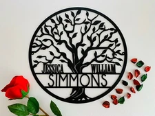 Tree of Life Personalized Family Name Door Sign Custom Wall Hanging Outdoor Use