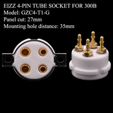 EIZZ High End 4pin Ceramic Valve Tube Socket 300B 2A3 811 5Z3 Gold Plated Pins