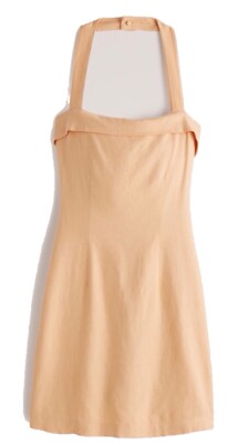 Abercrombie & Fitch Womens Linen Blend Halter Mini dress Size M Light  Orange | eBay