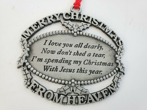 Merry Christmas From Heaven Pewter Ornament - 1990 John W. Mooney Jr. NO BOX EUC - Picture 2 of 4
