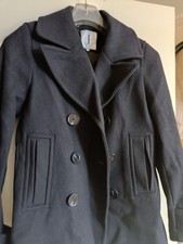 Ladies Jasper Conran Wool Navy Double Breasted Jacket / Coat - Size 8