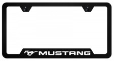 Ford Mustang Black Polycarbonate Notched License Plate Frame Official Licensed Ford Mustang Black Polycarbonate Notched License Plate Frame Official Licensed