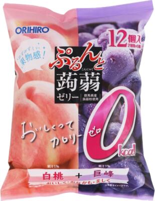 6 Packs Orihiro 0 Calories Peach & Kyoho Grapes Jelly Delicious 216g ea NEW