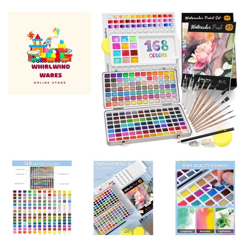 168 Colors Watercolor Paint Set include Metallic Macaron Candy ...