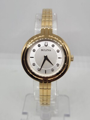 Excellent Bulova Rhapsody diamonds Womens Quartz Watch 30mm