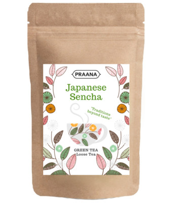 PRAANA TEE - Premium Japanischer Sencha Grüntee - Gastronomiepaket - 500g