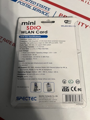 RZADKA Spectec SDW-822 802.11b Bezprzewodowa karta Wifi SDIO - Zdjęcie 2 z 2