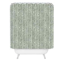 Cortina de Ducha Deny Designs 72x69", Verde/Negro, Holli Zollinger Deco Leopardo