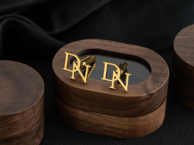 Custom Initial Letter DN Shirt Cufflink for Best Man Gift 925 Sterling Silver