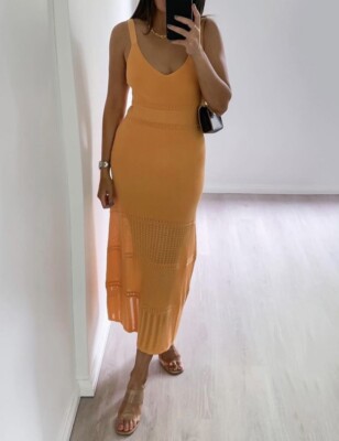 KOOKAI Zander Summer Knit Dress Apricot Color Size M | eBay
