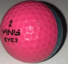 2 Ping Eye 2 Karsten Pink Aqua Two Tone Used Golf Ball P-2 - 1ct one