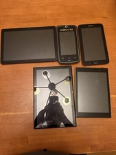 Lot of 5 Tablets  eReaders   Samsung, Nook, KidiBuzz   All Power On   AS-IS