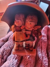 Hummel Vintage Stormy Weather Goebel Figurine 6" Boy And Girl Umbrella W Germany