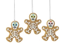 Day of the Dead Gingerbread Holiday Ornaments Set of 3