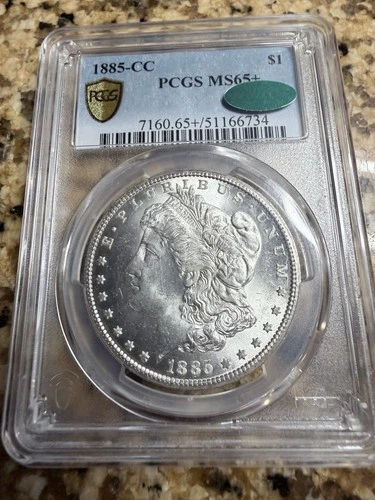 Pcgs 1885-CC Morgan Dollar MS65+ With A CAC And Nice And White