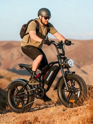 DEEPOWER Elektrofahrrad 1500W 48V 20Ah Offroad-E-Bike LCD-Display 20-ZollFatbike