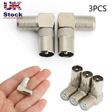 Aerial Male Adapter Satellite Coax Connectors Right Angled F Female To TV Male