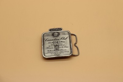 Canadian Club pewter belt buckle Hiram Walker and sons - Vintage 1975 O-168