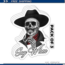 Waterproof Removable Skull Sticker Set - 3 Pcs, Doc Holiday Design