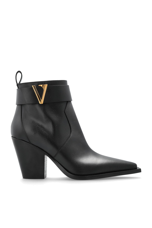 Versace - Women - Leather heeled ankle boots - Black 328990₽